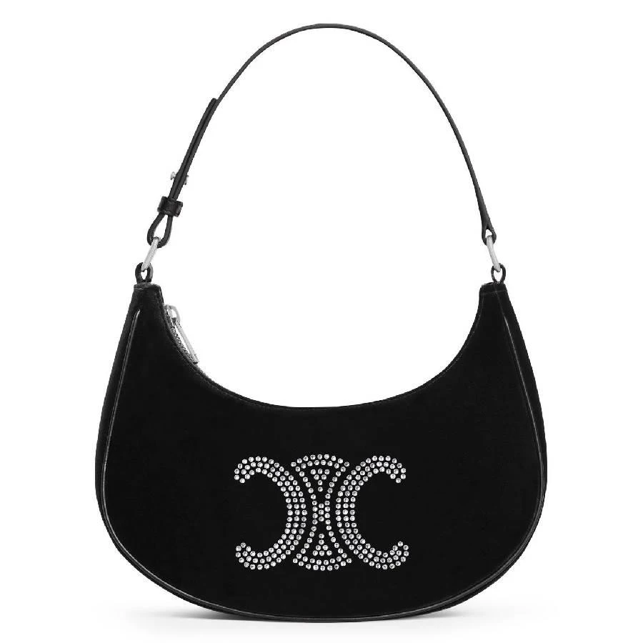 Celine Ava Triomphe Strass Velvet Shoulder Bag 1