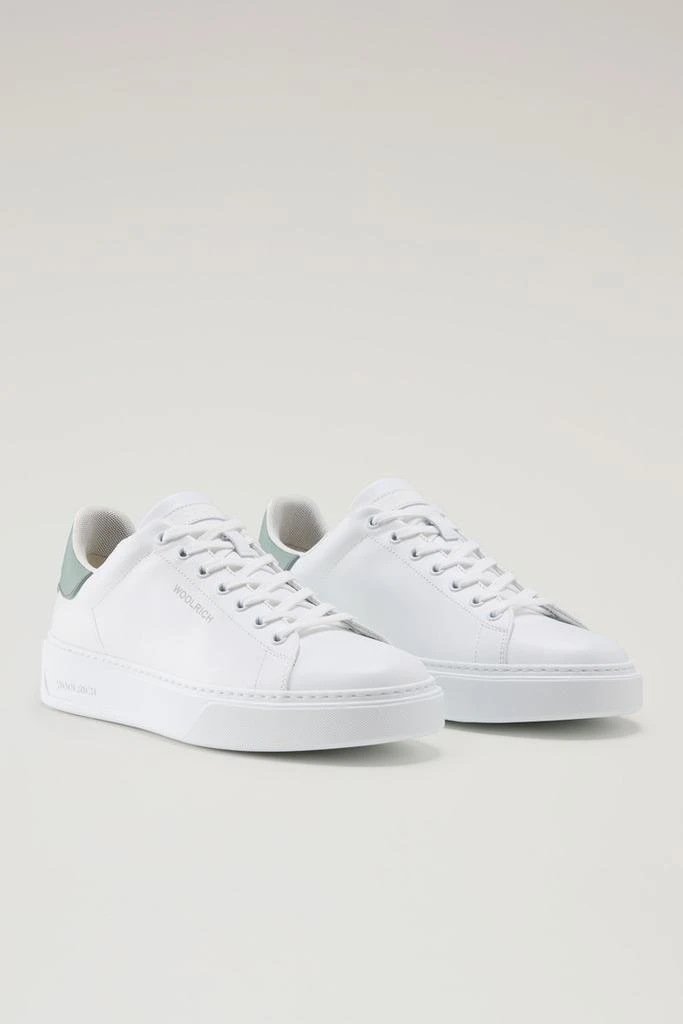 WO-FOOTWEAR Classic Court Sneakers in Leather with Contrasting Patch - Men - White 2
