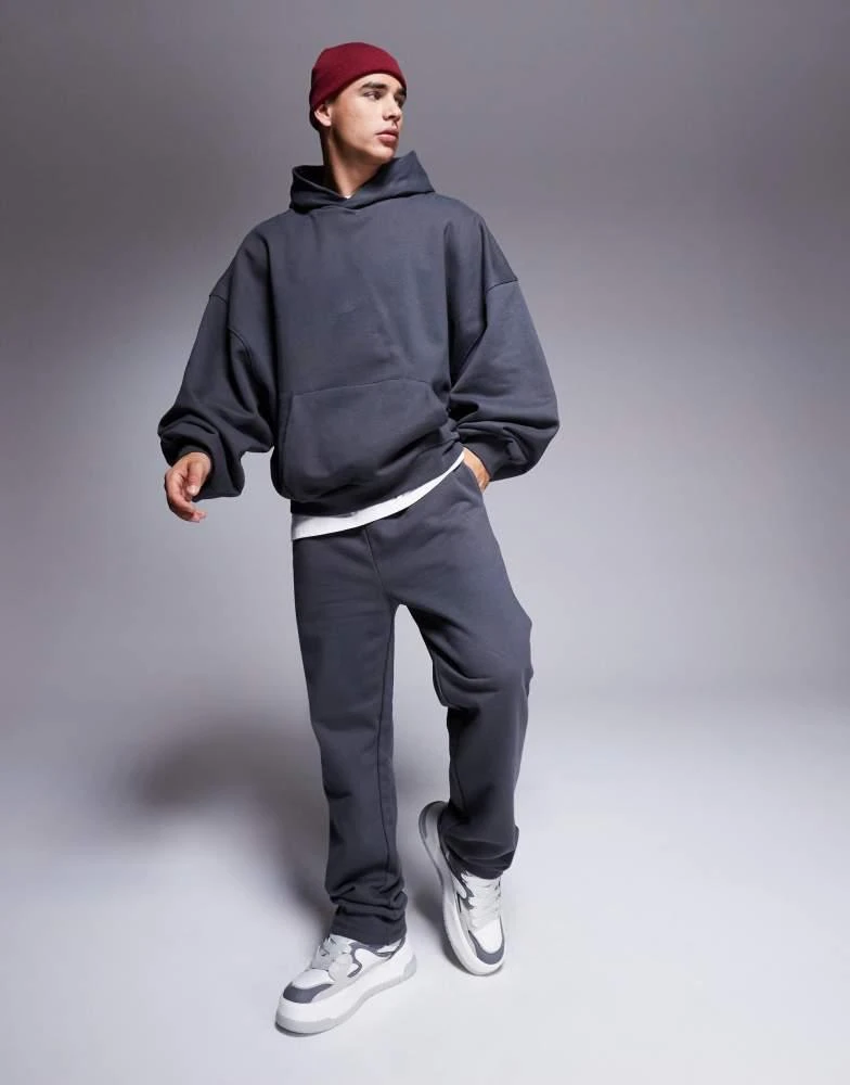 ASOS ASOS DESIGN premium heavyweight extreme oversized hoodie 400gsm in washed black 4