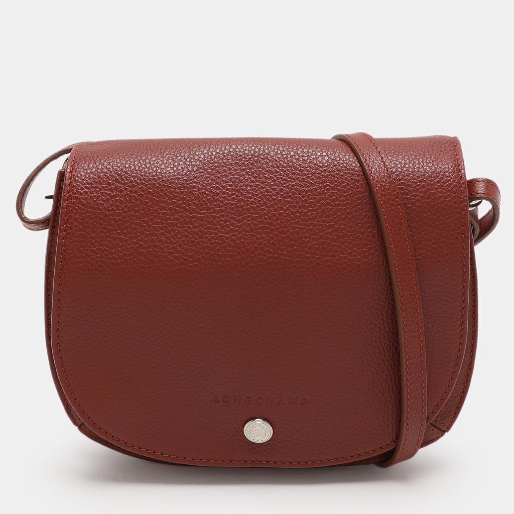 Longchamp Longchamp Maroon Leather Le Foulonne Crossbody Flap Bag