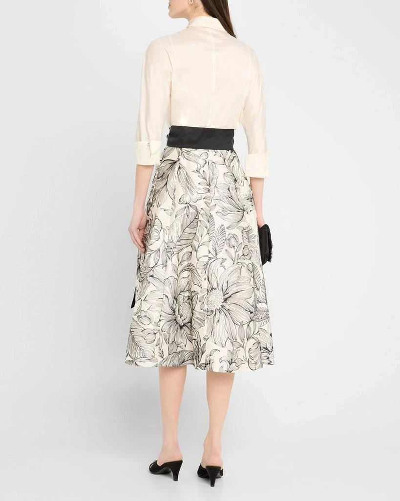 Teri Jon Beaded Floral-Embroidered Midi Shirtdress 3