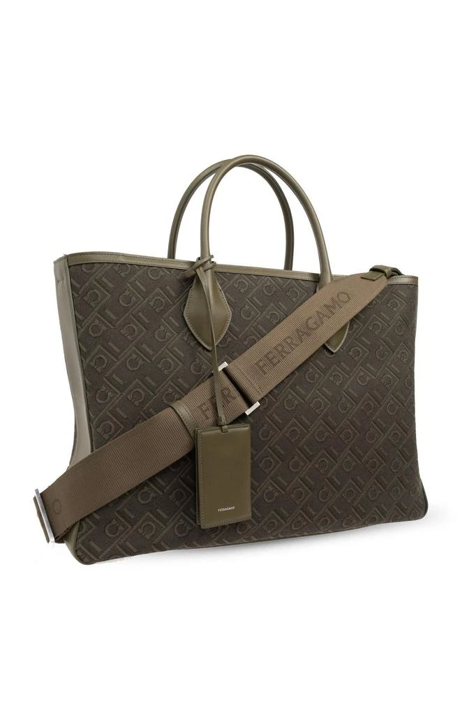Salvatore Ferragamo Ferragamo Gancini Jacquard Large Tote Bag 3