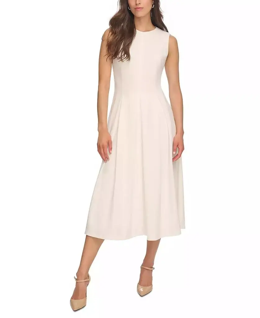 Calvin Klein Women's Sleeveless Pleated Midi Dress - Bayou - Size 14 Calvin Klein Women's Sleeveless Pleated Midi Dress - Bayou - Size 14