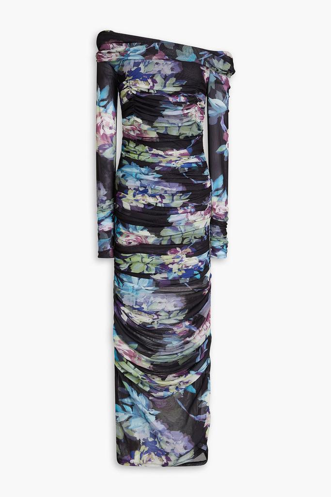 NICHOLAS Off-the-shoulder floral-print stretch-mesh maxi dress