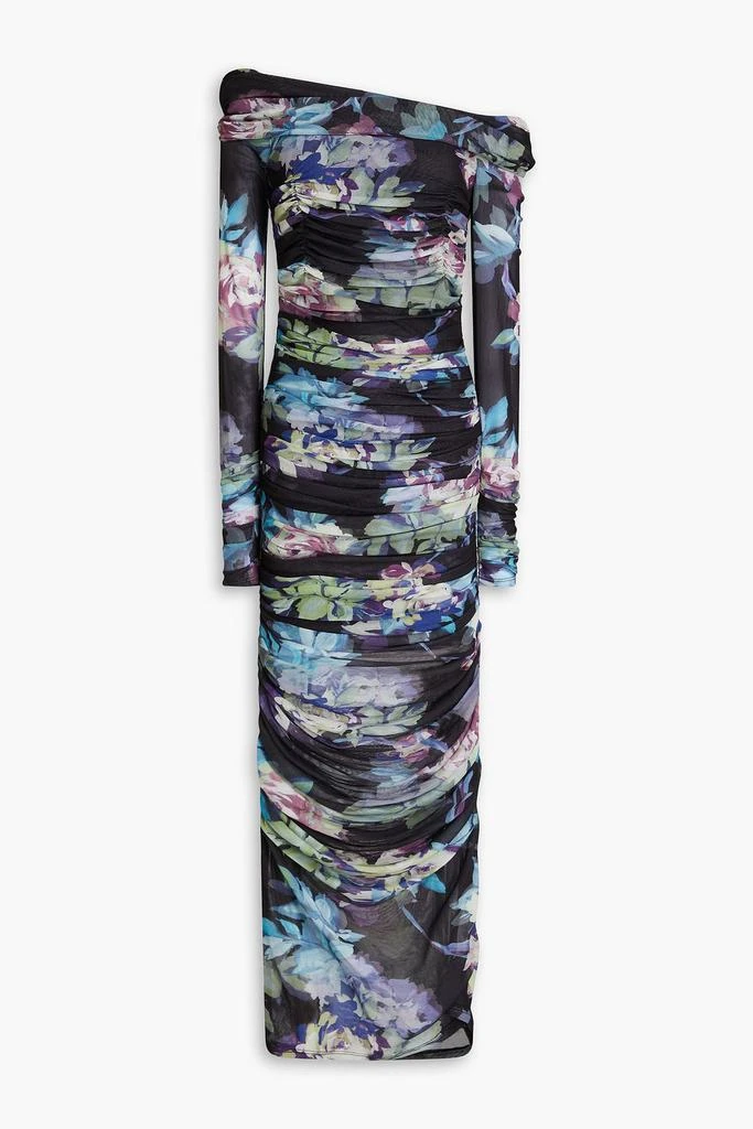 NICHOLAS Off-the-shoulder floral-print stretch-mesh maxi dress 1