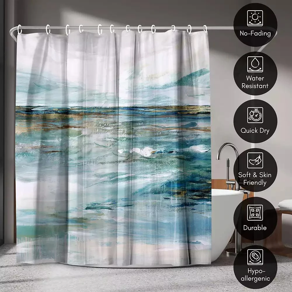 Americanflat Midnight Clear by PI Creative Art Abstract Shower Curtain, 71" x 74" 5