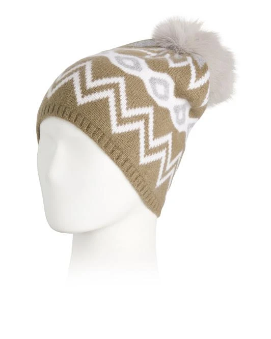 Hannah Rose Cashmere Pom-Pom Hat Cashmere Nova Fair Isle knit Hat with Faux Pom Pom – On Sale  main image 3