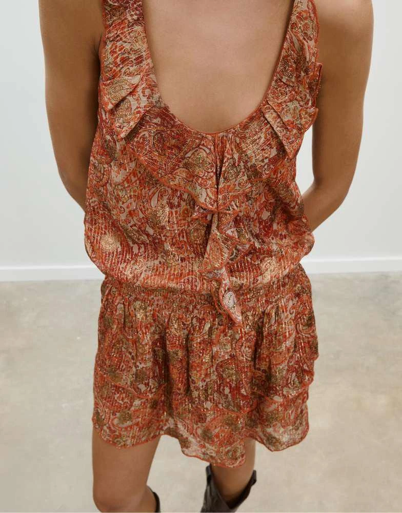 Shop Stradivarius Short printed loose-fitting halter dress in brown on Sale  at BeyondStyle  Get 31% Off Stradivarius Short printed loose-fitting halter  dress in brown with Limited-Time Flash Deals, Exclusive Discounts, and