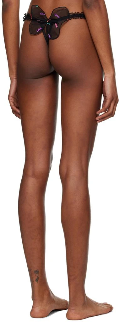 LE PETIT TROU Black Love Ruffled Thong 3