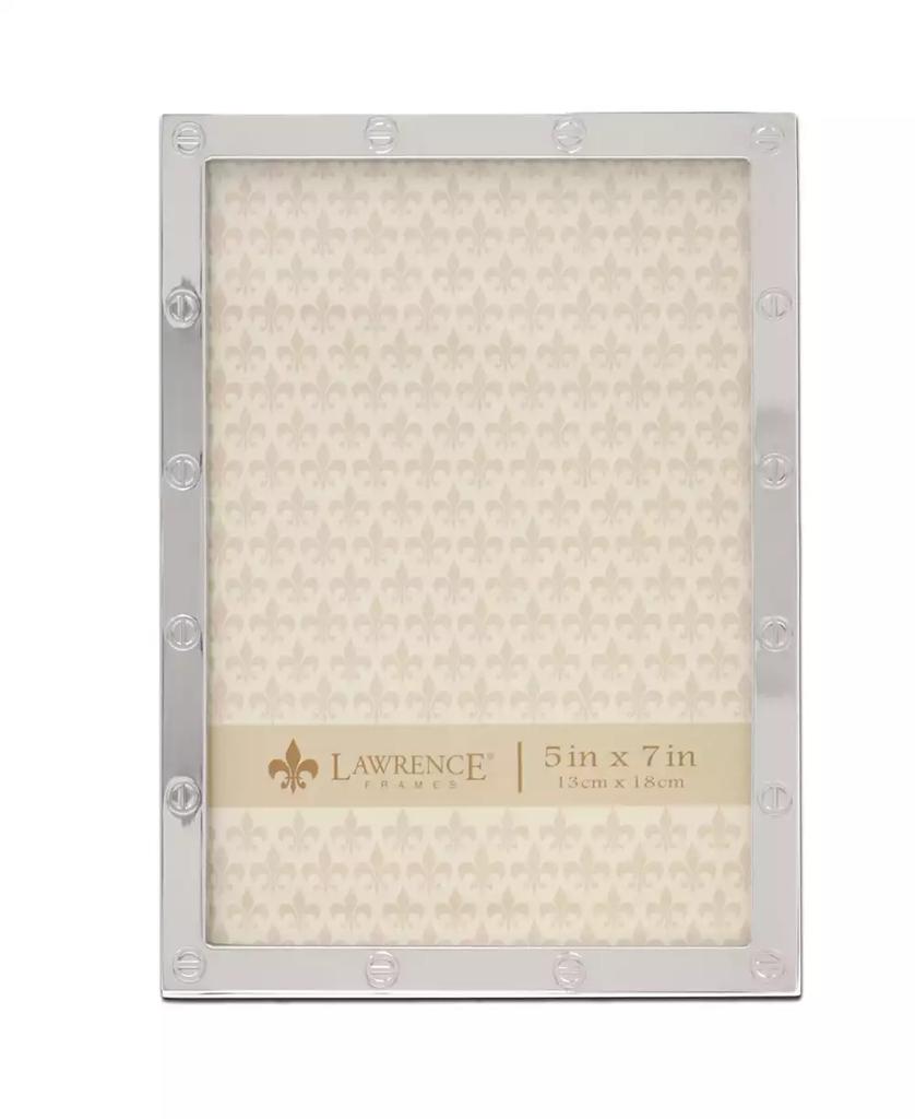 Lawrence Frames High Quality Polished Cast Metal Picture Frame - Screw Head Design, 5" x 7"