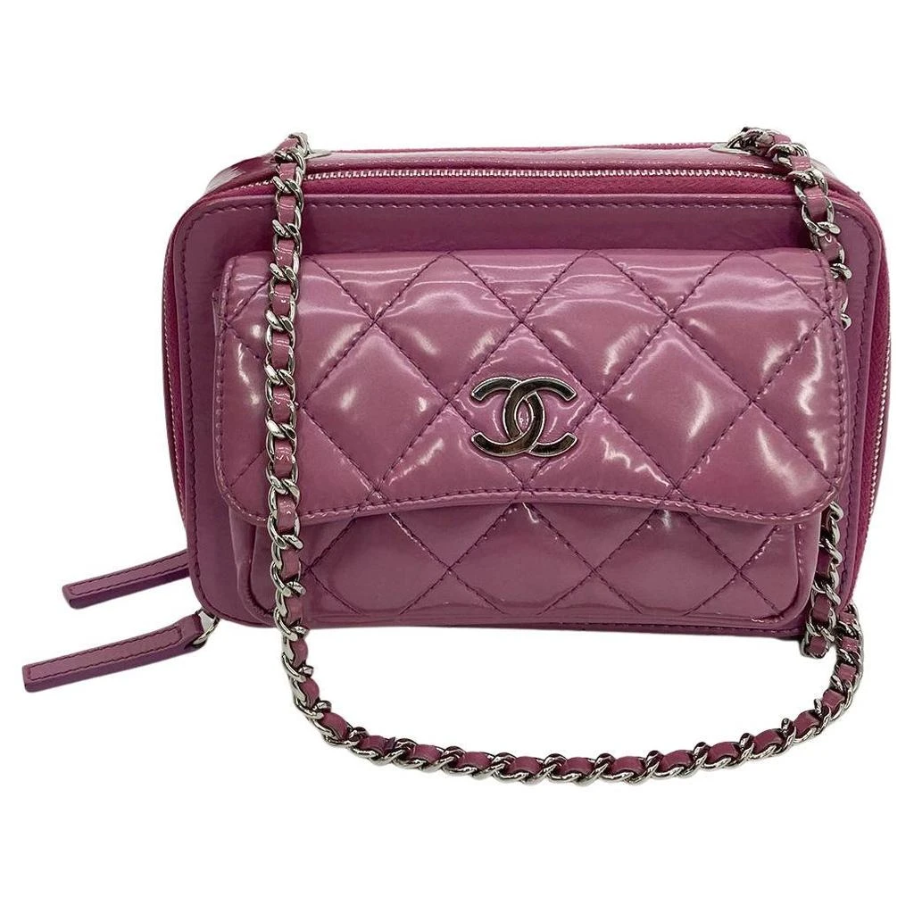 Chanel Chanel Purple Patent Pocket Box Camera Case 1