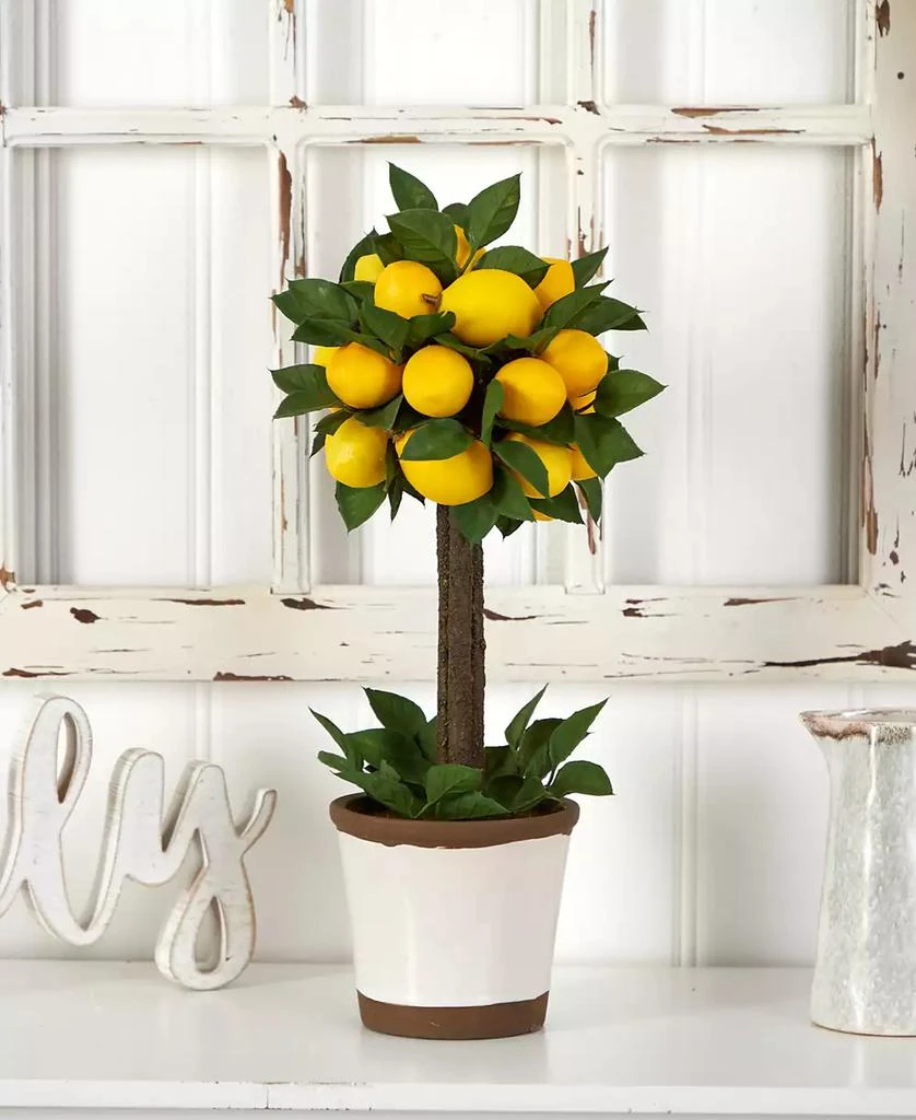NEARLY NATURAL Lemon Ball Artificial Topiary Arrangement 4