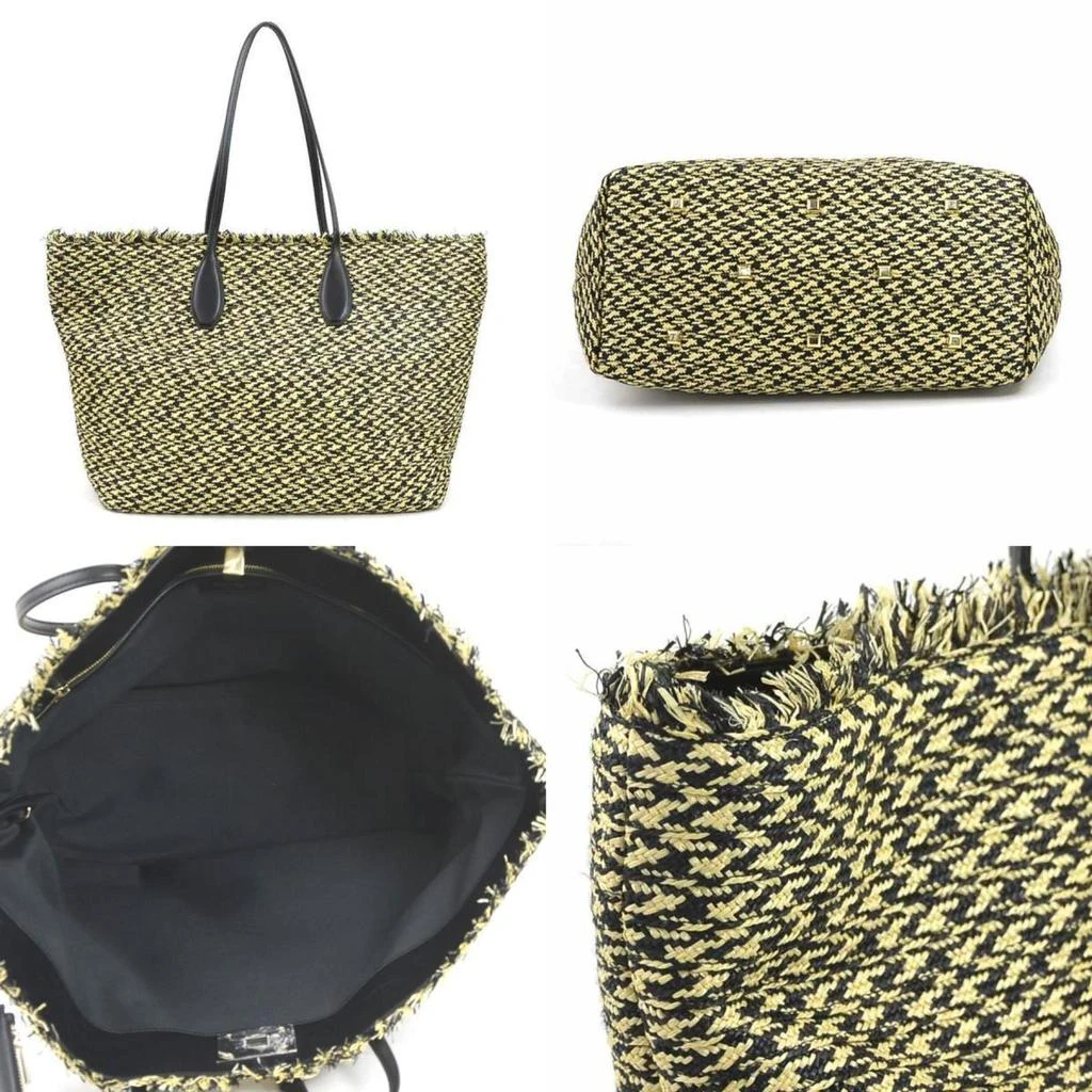 Salvatore Ferragamo Raffia Leather Handbag Pouch (Pre-Owned) 3