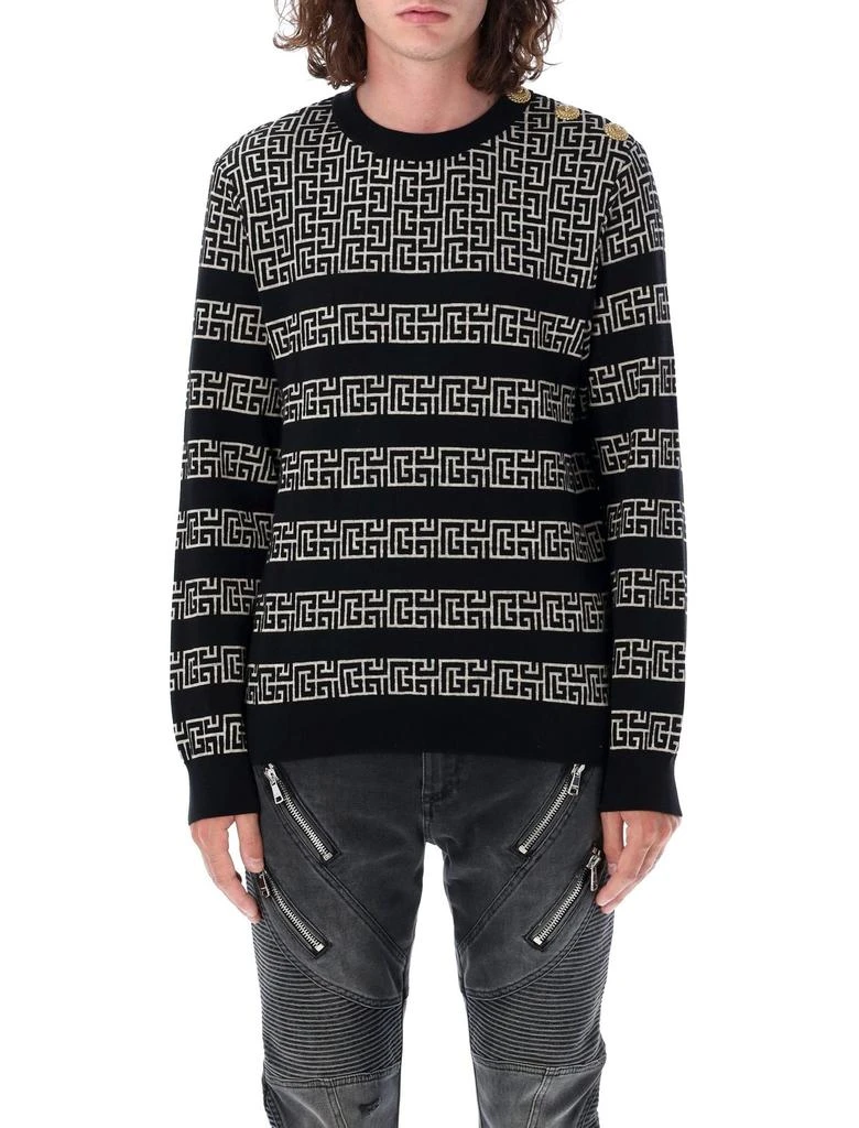 Balmain Balmain Striped PB Labyrinth Jumper 1