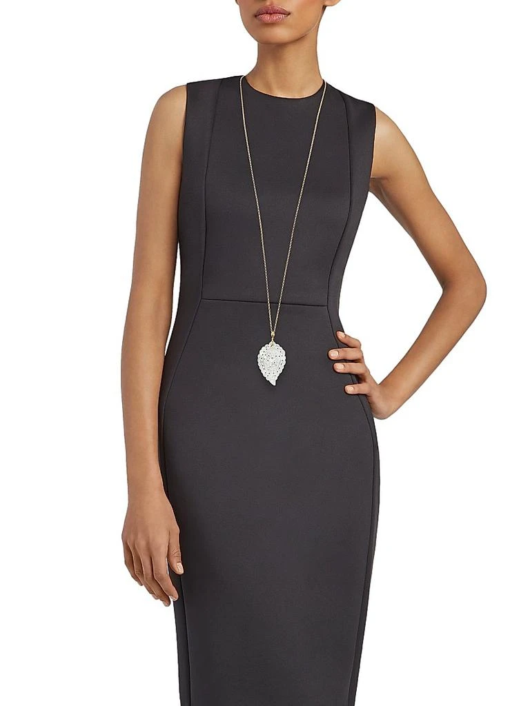 Tamara Comolli India 18K Yellow Gold 
White Mother-Of-Pearl Large Leaf Pendant 2