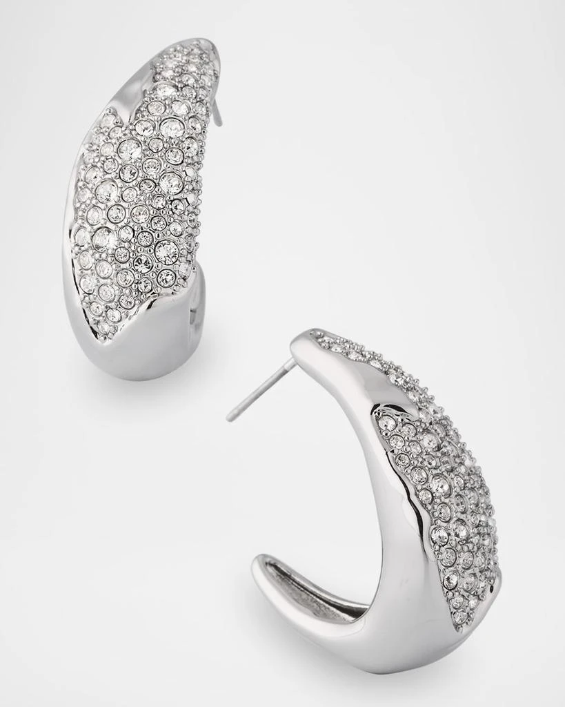 Alexis Bittar Solanales Silver Crystal Hoop Earrings 3