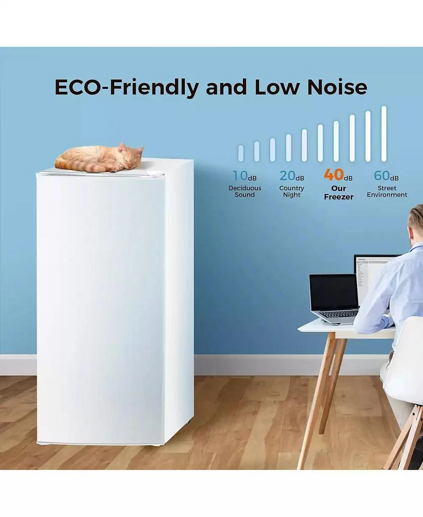 Zafro Upright Freezer — 6.0 Cu Ft Deep Freezer with Reversible Door, Removable Shelves, Adjustable Thermostat 6