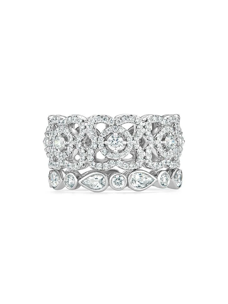 De Beers Enchanted Lotus Diamond 
18K White Gold Band Ring 4