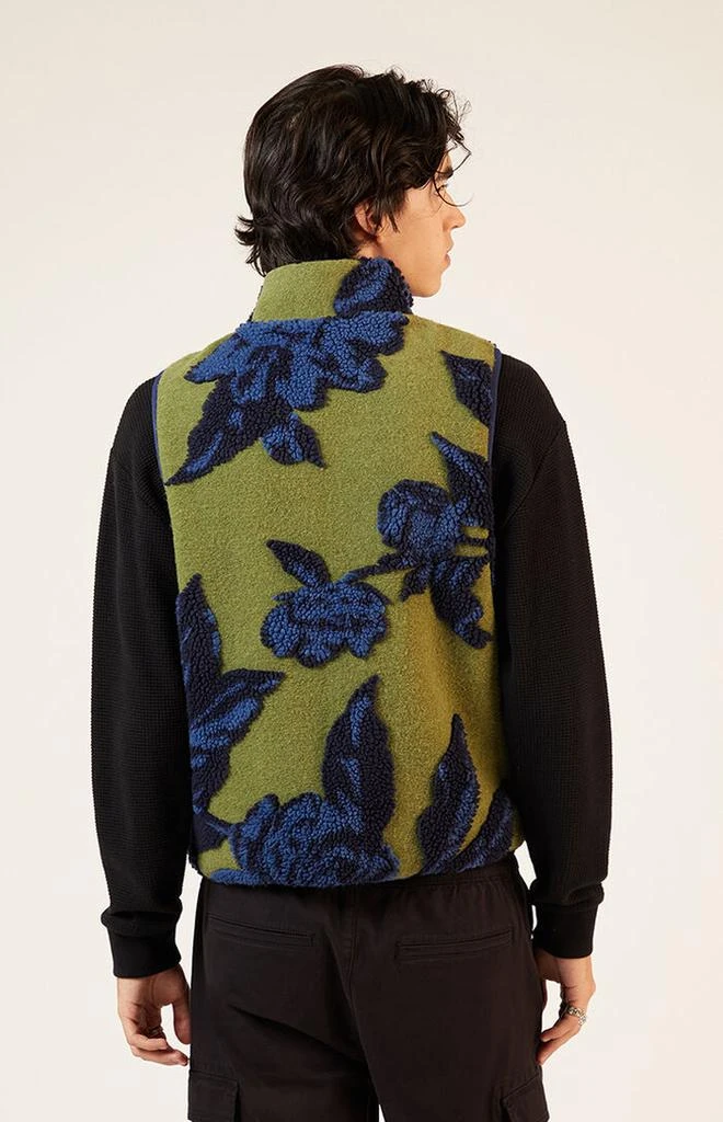 PacSun Olive Sherpa Print Vest 3