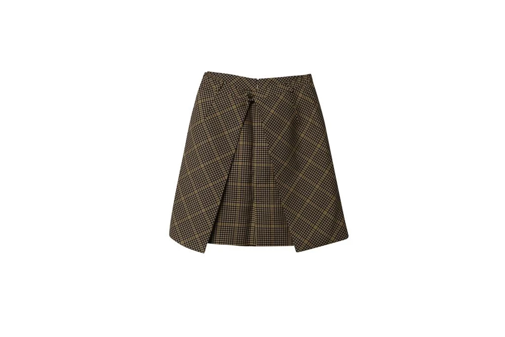 Balenciaga Houndstooth Skirt in Brown Wool 4