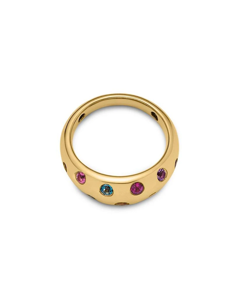Moon & Meadow 14K Gold Multi Gemstone Dome Band Ring 3