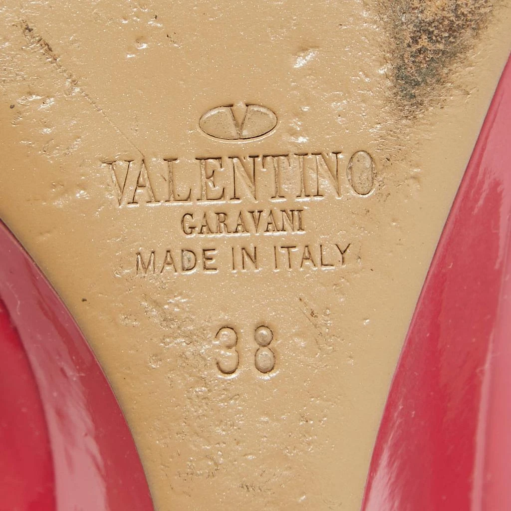 Valentino Valentino Red/Beige Patent and Leather Wedge Rockstud Pumps Size 38 8