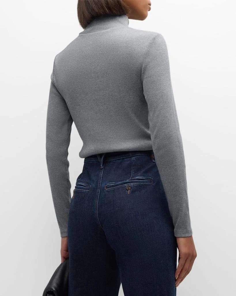 VERONICA BEARD Nate Buttoned Mock-Neck Top 3