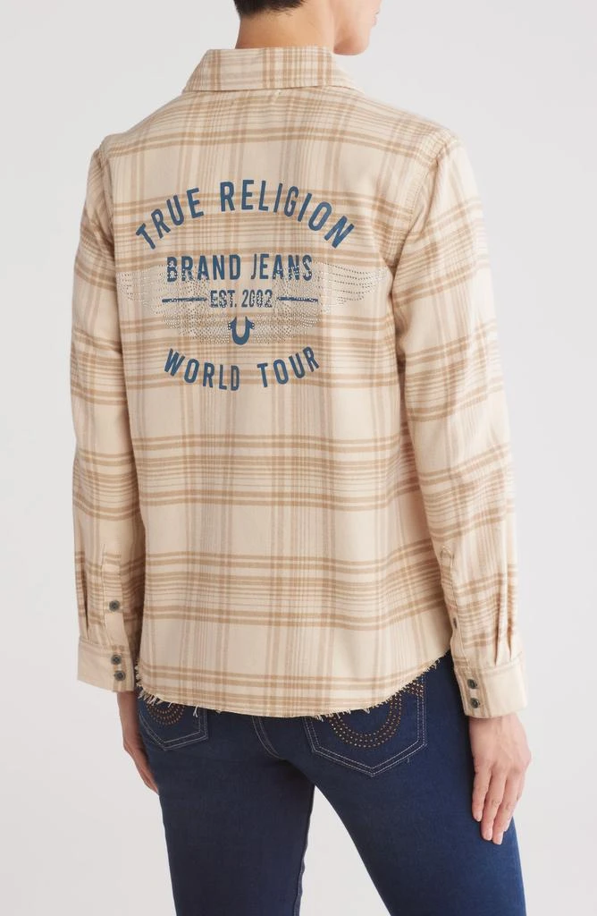 True Religion Boyfriend Plaid Cotton Button-Up Shirt 2