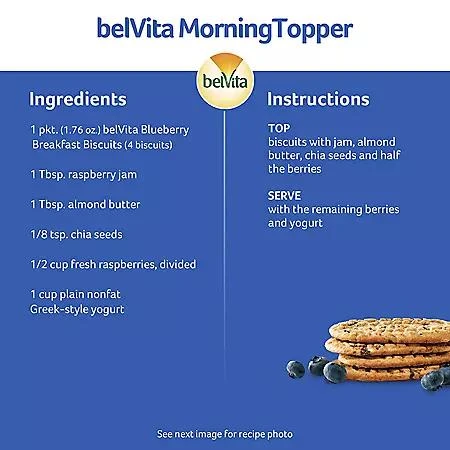 belVita belVita Blueberry Breakfast Biscuits, 4 biscuits per pack, 25 pk. 9