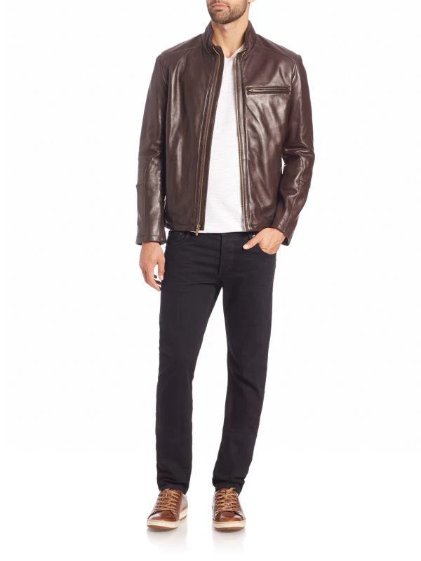 Cole Haan Leather Moto Jacket 3
