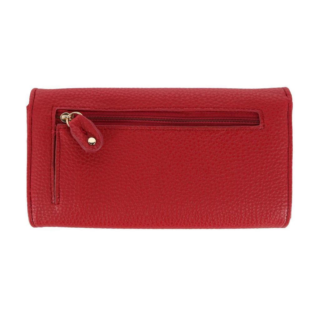 Buxton Women's Solid Colored Vegan Leather Bianca Clutch Wallet 4