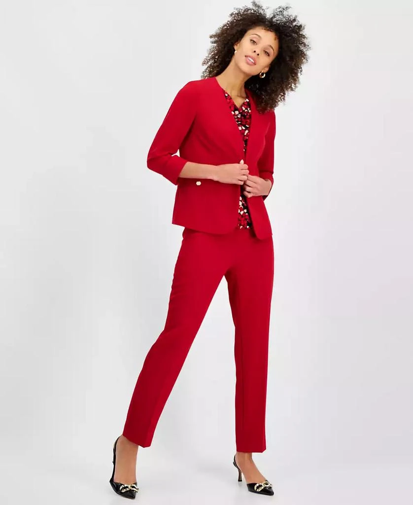 Kasper Women's Cuffed Open-Front Collarless Jacket, Regular & Petite 3