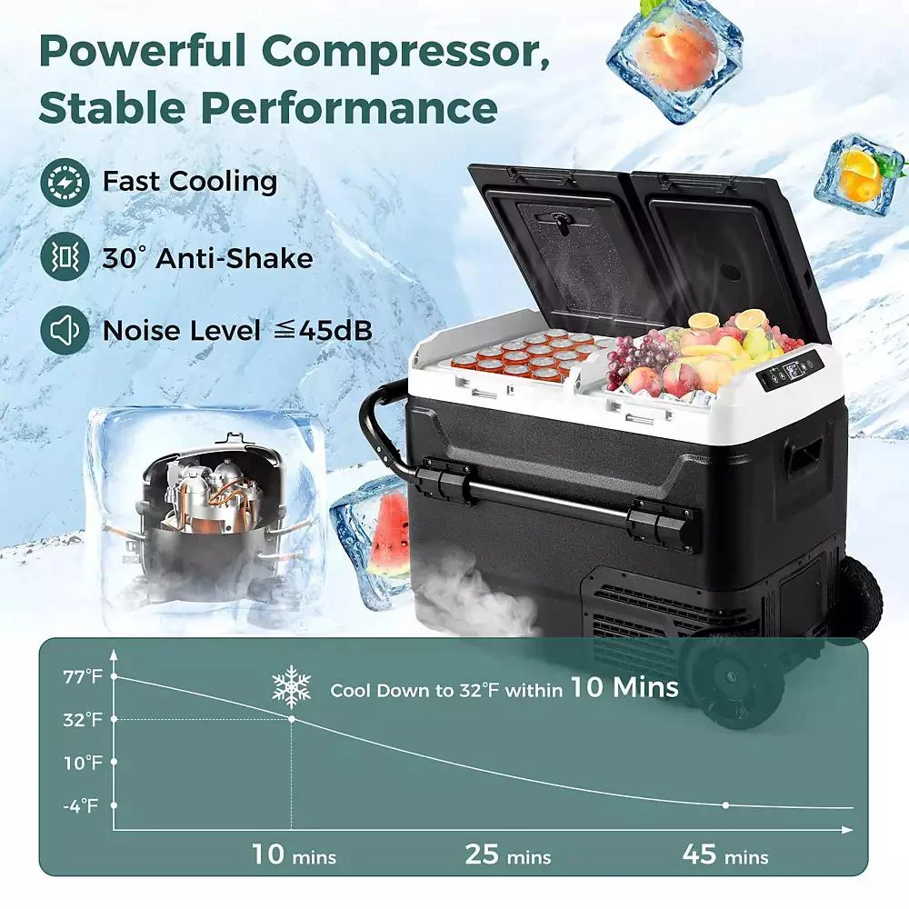 GOUUN Dual Zone 12V Car Refrigerator for Vehicles Camping Travel Truck RV Boat Outdoor and Home Use-Black 9