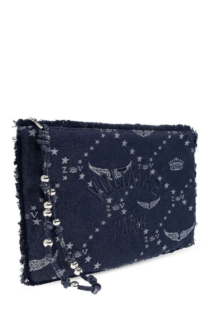 ZADIG 
VOLTAIRE Zadig 
Voltaire Angel Denim Monogram Clutch Bag 3
