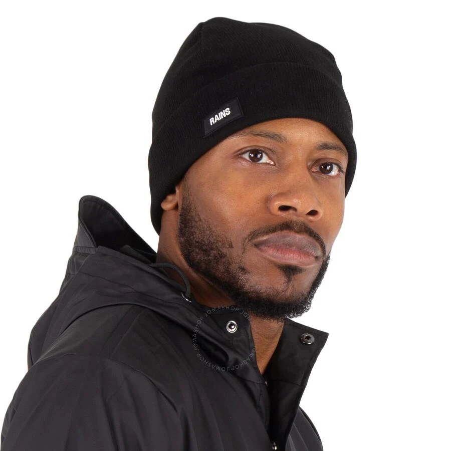 RAINS Ribbed Fleece Beanie - Black 2