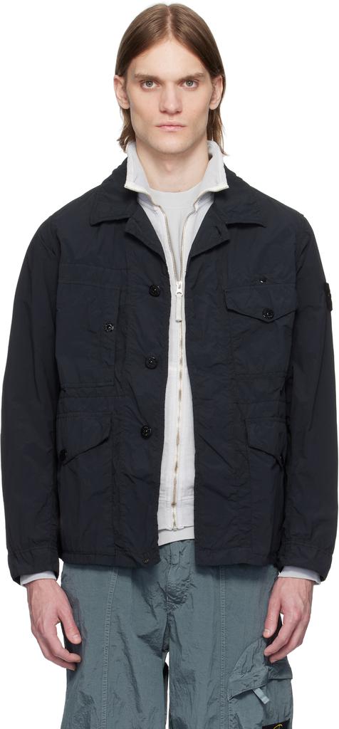 Stone Island Black Nylon Smerigliato Ghost Jacket - Jackets