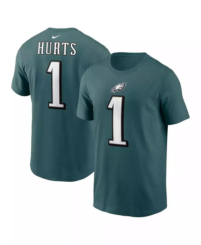 NIKE Men's Jalen Hurts Midnight Green Philadelphia Eagles Player Name and Number T-shirt