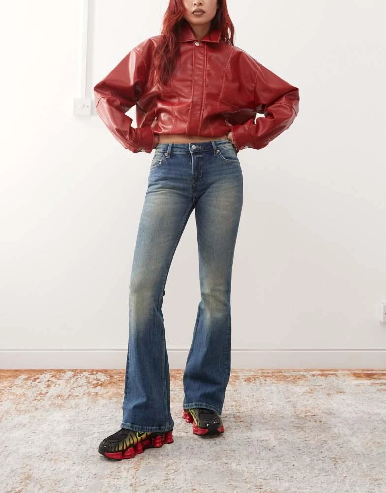 Weekday Weekday Flame low waist flared jeans in gasoline blue 1