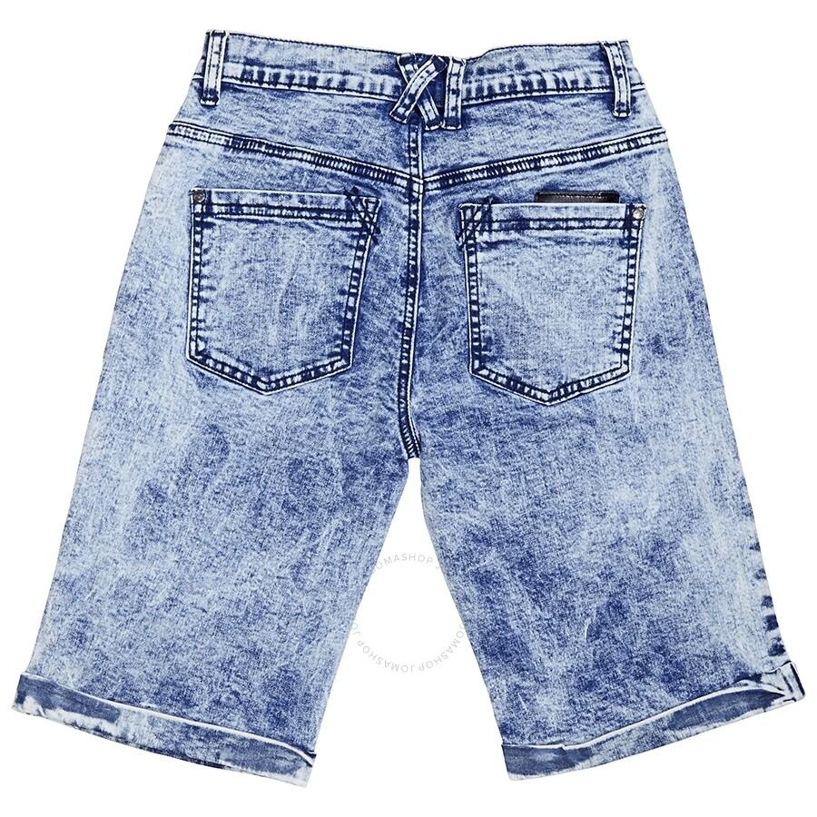 Eleven Paris Little Eleven Paris Boys Light Blue Looney Knit Shorts