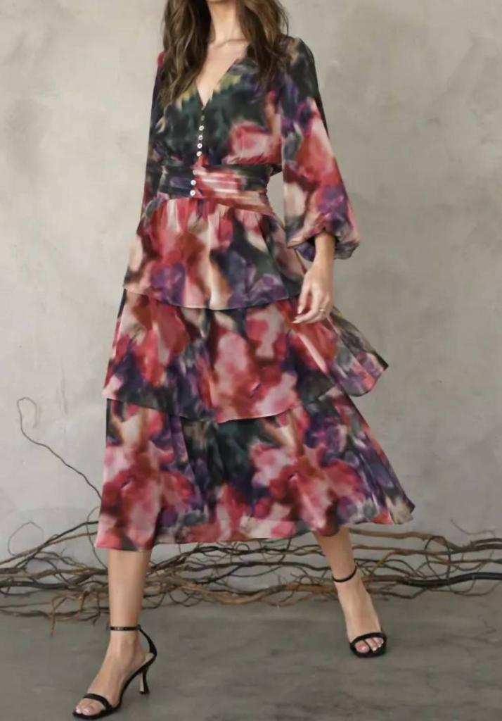 Adelyn Rae Adelyn Rae - Cherly Tiered Midi Dress