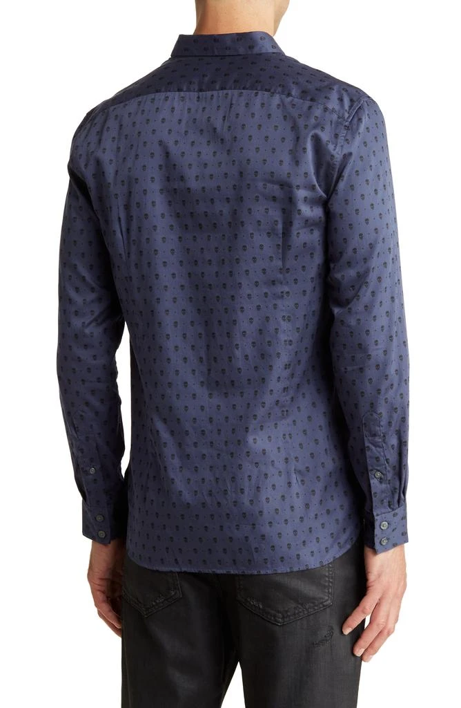 John Varvatos Ross Slim Fit Skull Print Sport Shirt 2