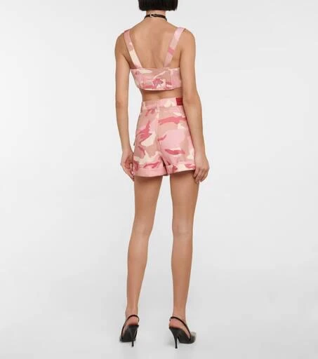 Alessandra Rich Camouflage embellished cotton bralette 3