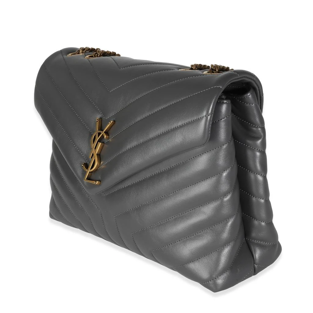 Yves Saint Laurent Storm Grey Calfskin Y Quilted Monogram Medium Loulou 3