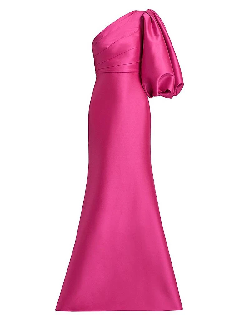 chinese dress ladies Badgley Mischka Silk Red Sleeveless Full Length Evening Gown w Chiffon  Layers main image 0