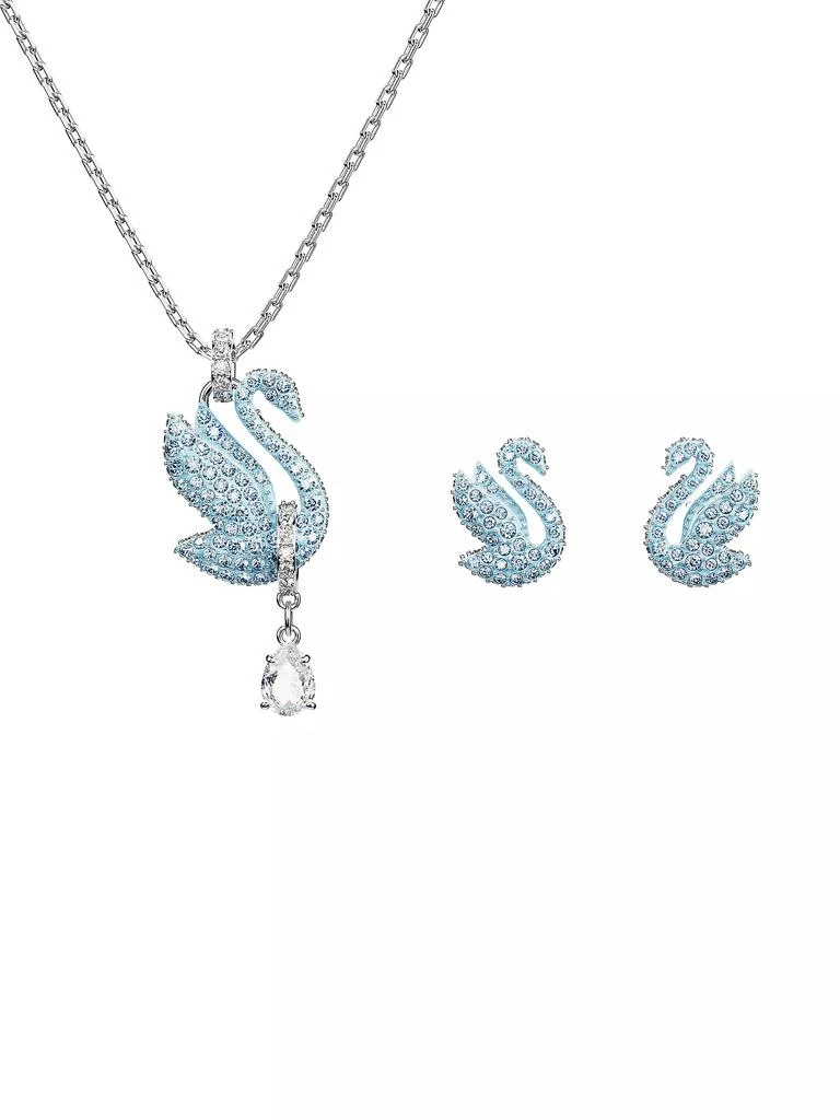 Swarovski Swan Rhodium-Plated & Crystal Swan 2-Piece Gift Set 6