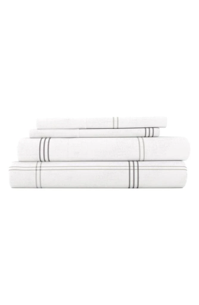 IENJOY HOME Premium Checkered 4-Piece Flannel Bed Sheet Set 1