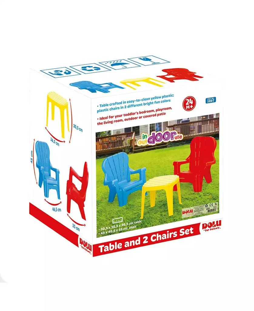 Diggin Active Dolu Toys Children's Plastic Table and Chairs Set, 3 Piece 2