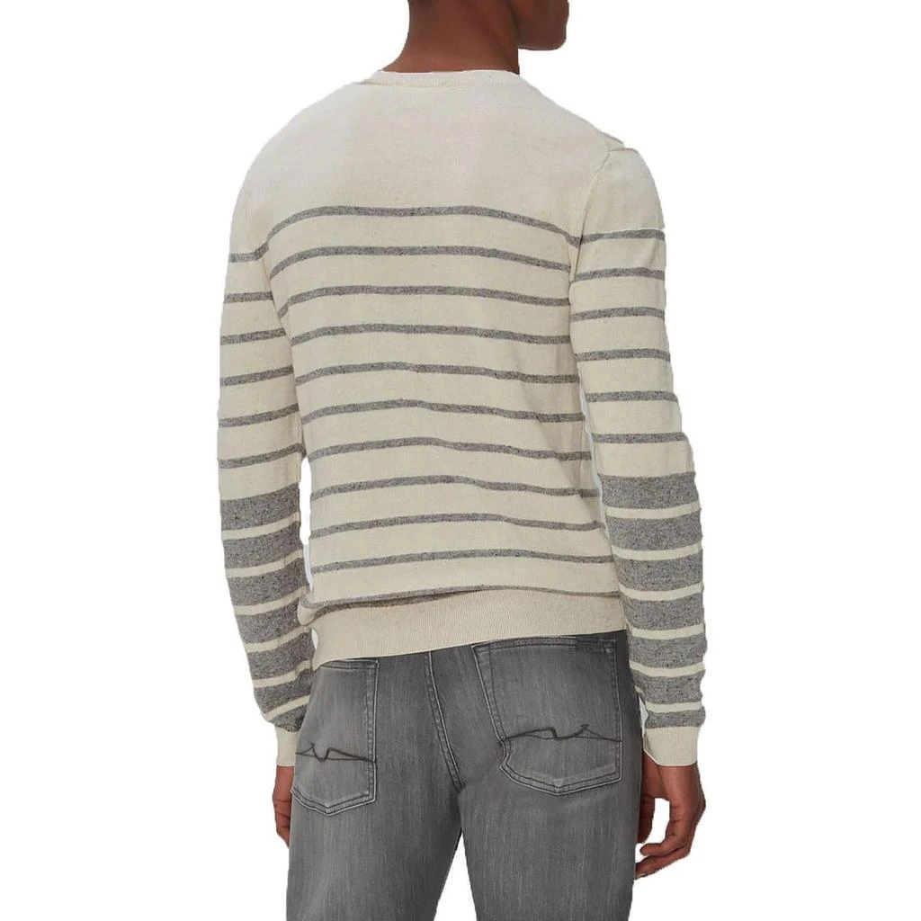 7 For All Mankind Mens Striped Linen Pullover Sweater 2