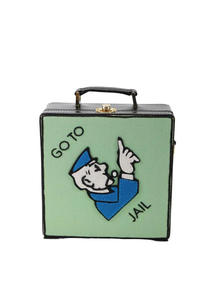 Olympia Le-Tan Womens Go To Jail Board Game Shoulder Bag Handbag Green 2