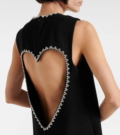 AREA Embellished heart jersey minidress 5